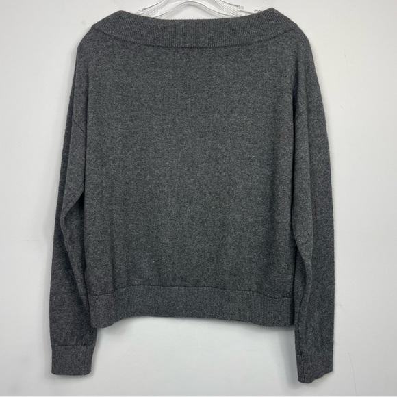 Minnie Rose 100% Cashmere Boat Neck Sweater with Drawstring F72113C21 Gray M - Picture 8 of 14